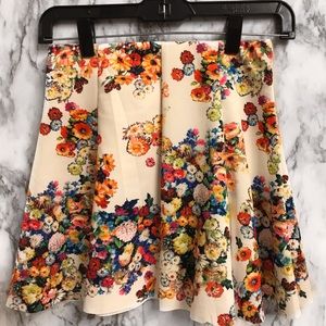 Floral High Waist Mini Skater Skirt XS/S